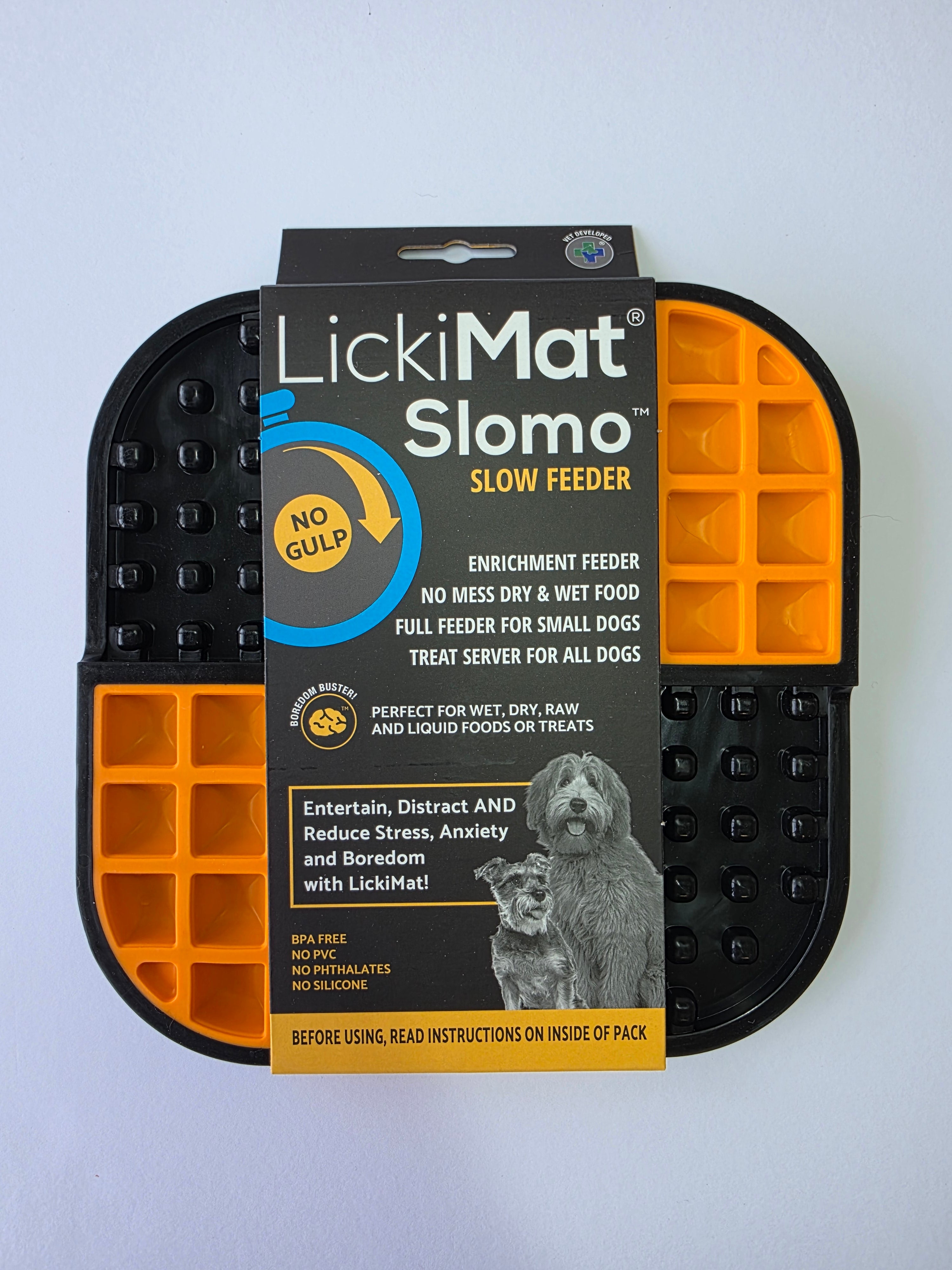 Licki Mat Slomo Slow Feeder - Orange & Black