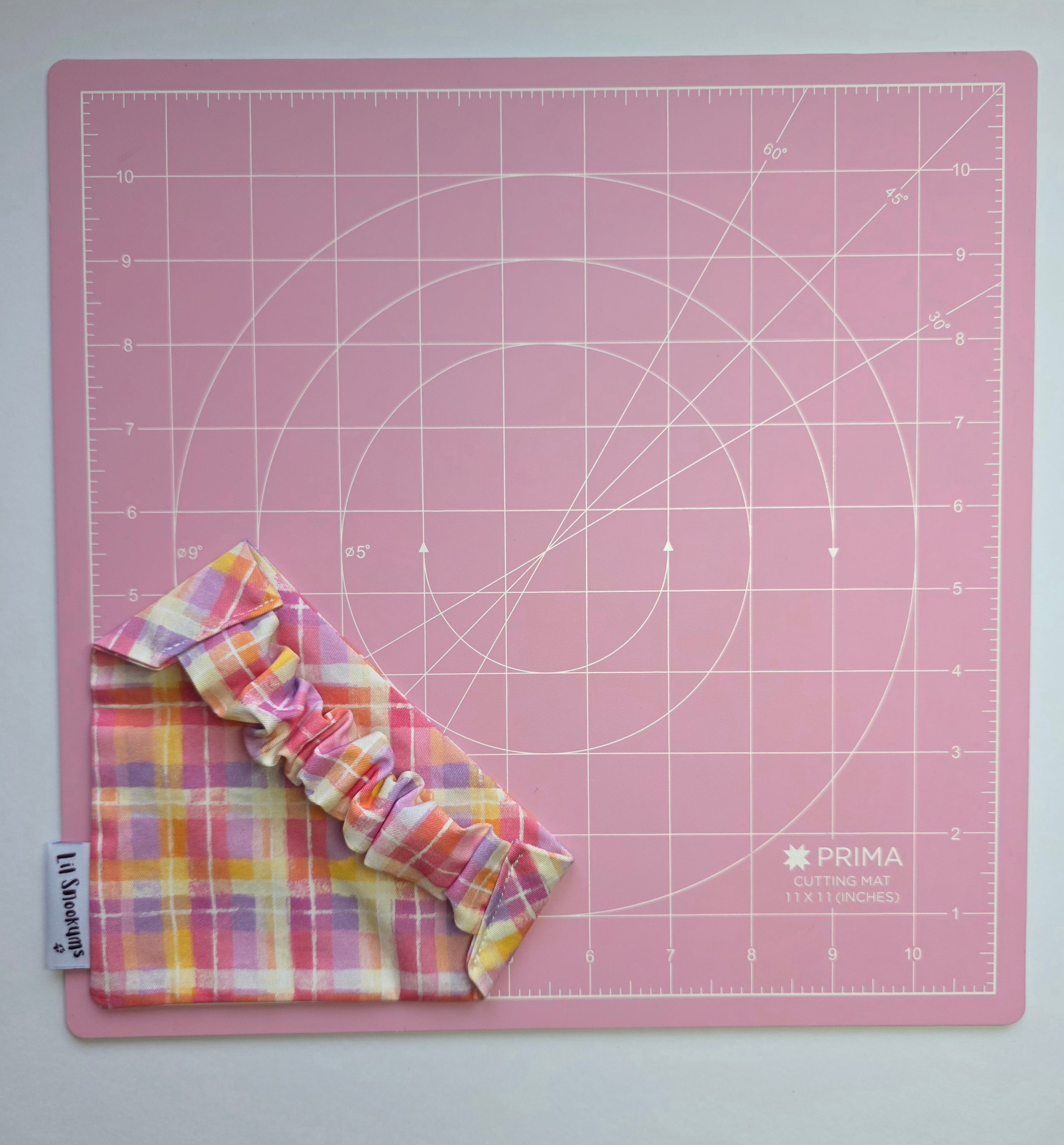 Pink Plaid Scrunchie Back Bandana