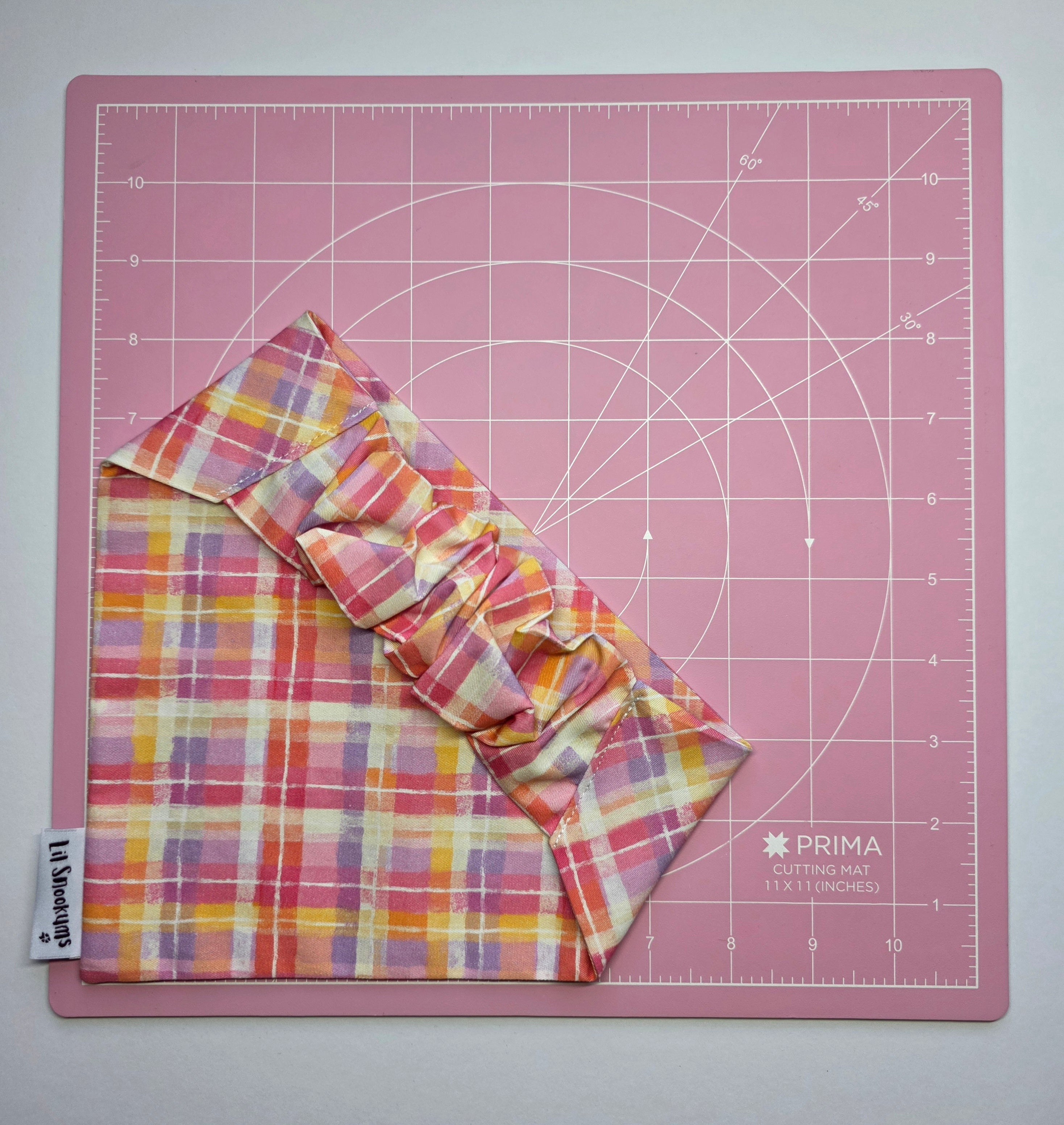 Pink Plaid Scrunchie Back Bandana
