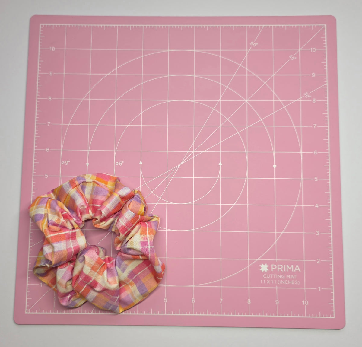 Pink Plaid Scrunchie