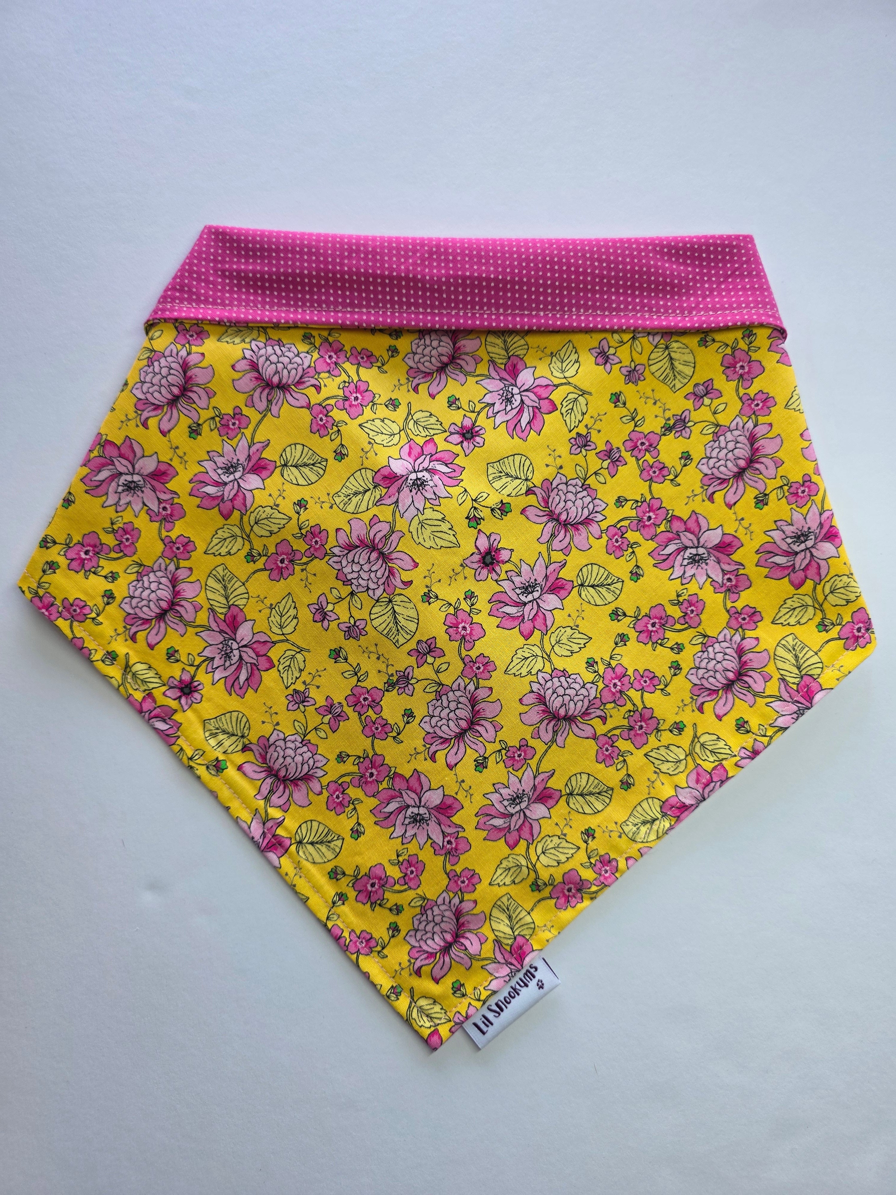 Pink Flower Tie Up Bandana