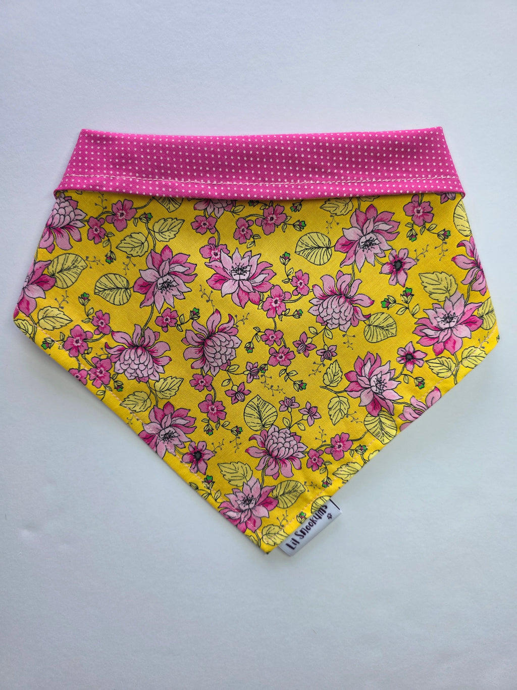 Pink Flower Tie Up Bandana