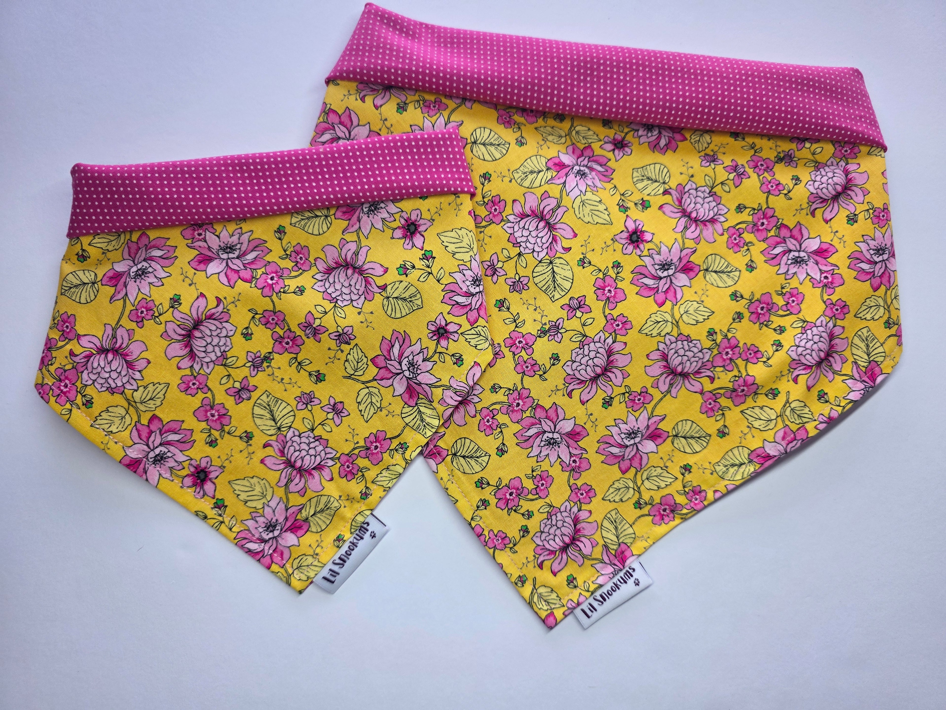 Pink Flower Tie Up Bandana
