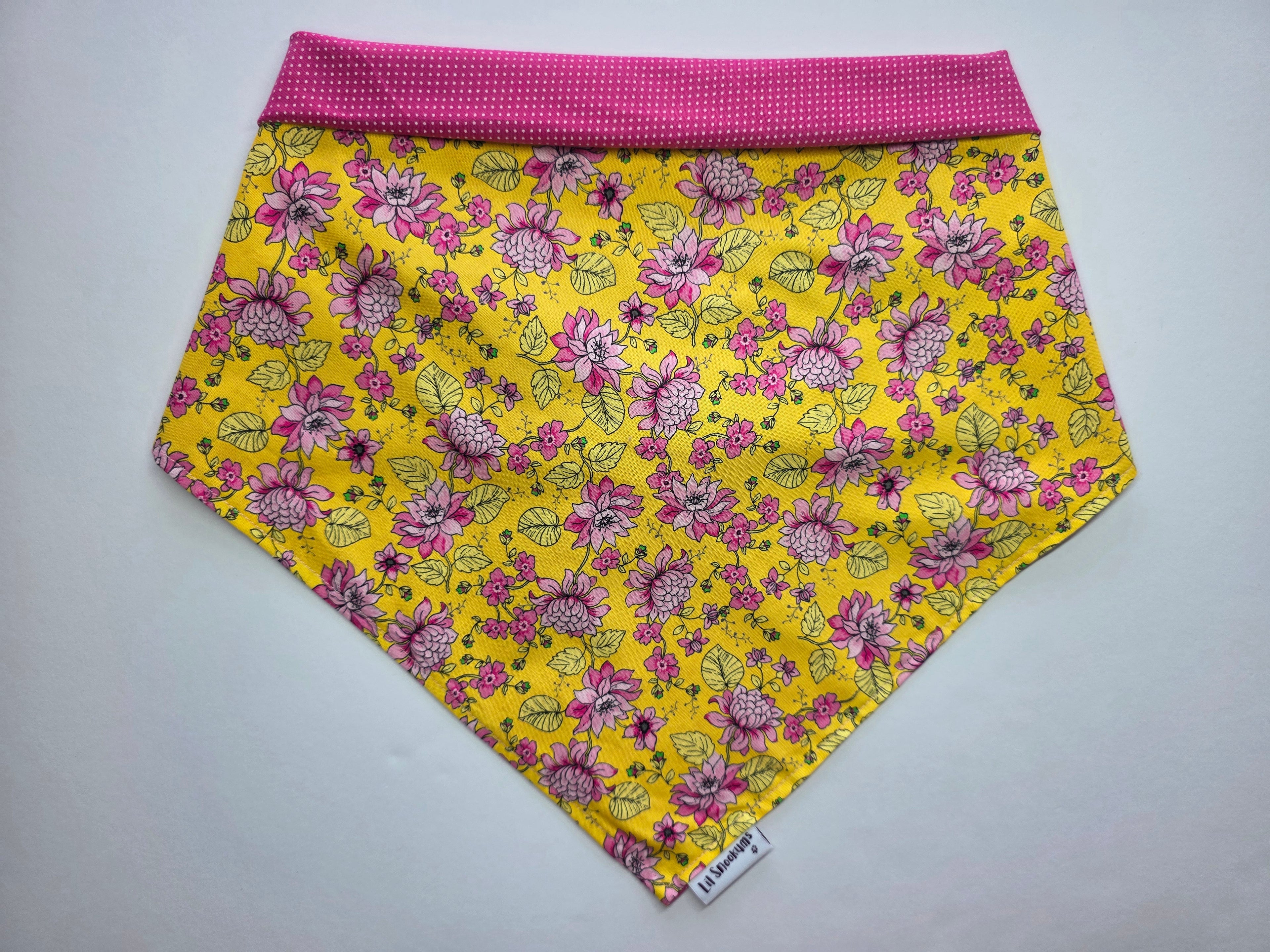 Pink Flower Tie Up Bandana