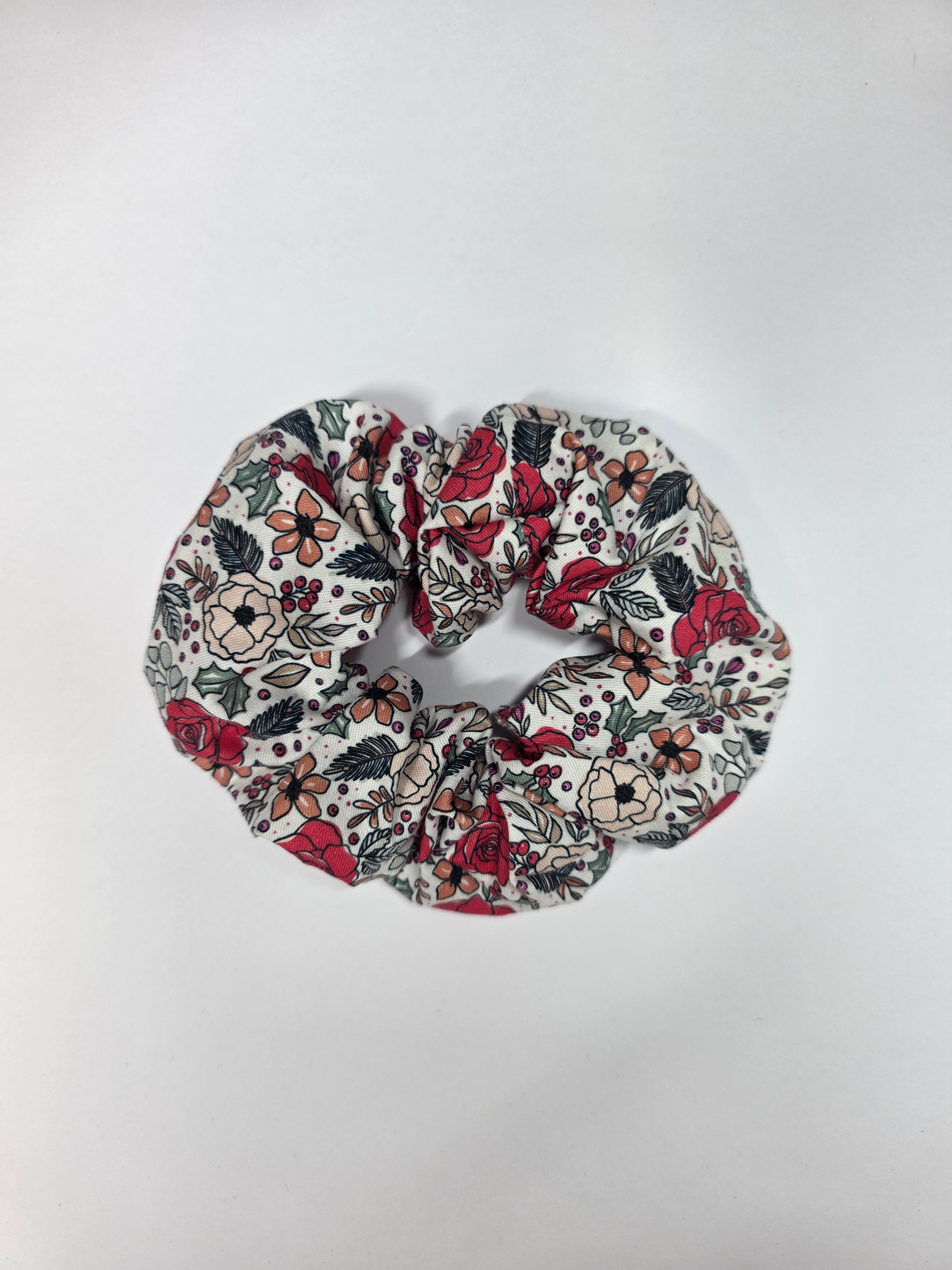 Xmas Floral Matching Scrunchie