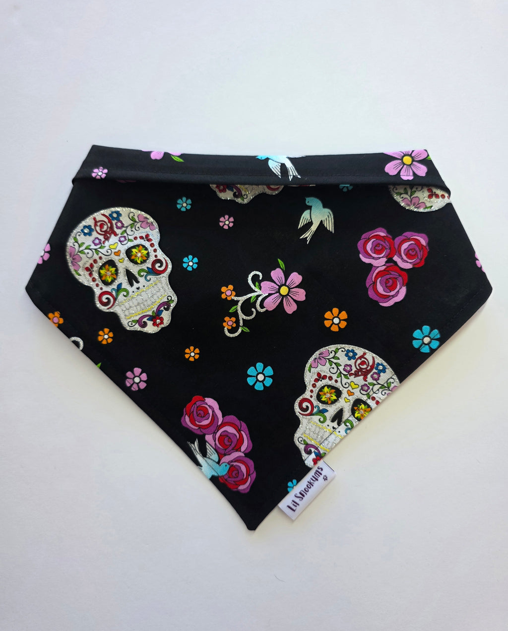 Halloween - Floral Skulls Tie up Bandana
