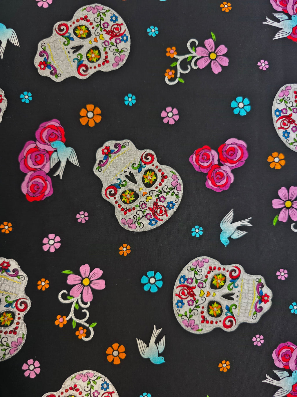 Halloween - Floral Skulls Tie up Bandana