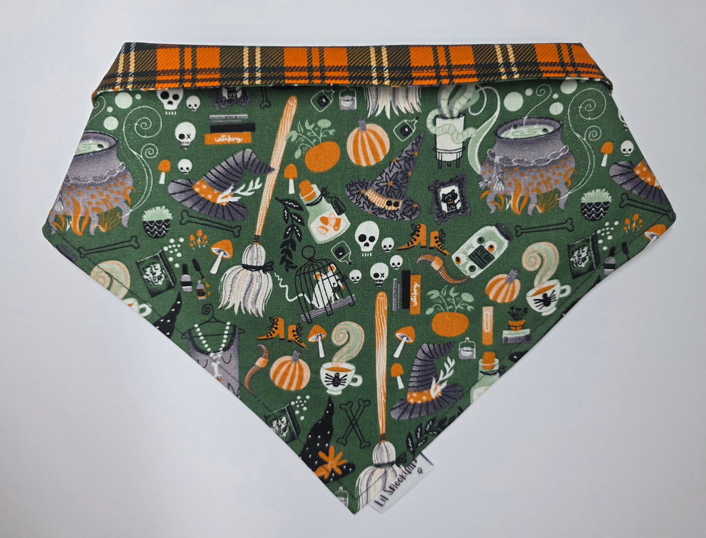 Halloween - Green Reversible Print Tie up Bandana