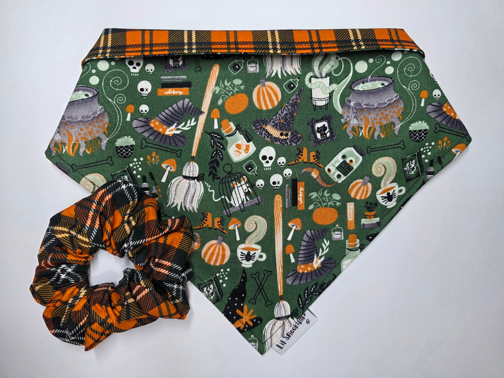 Halloween - Green Reversible Print Tie up Bandana